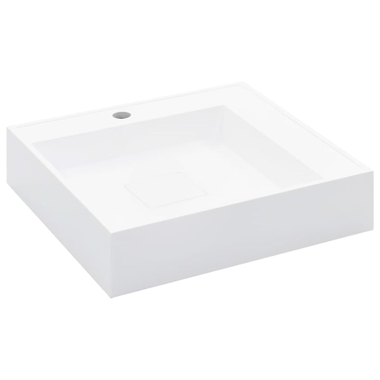 Vidaxl Washbasin 50x50x12.3 cm en marbre minéral moulé moulé blanc