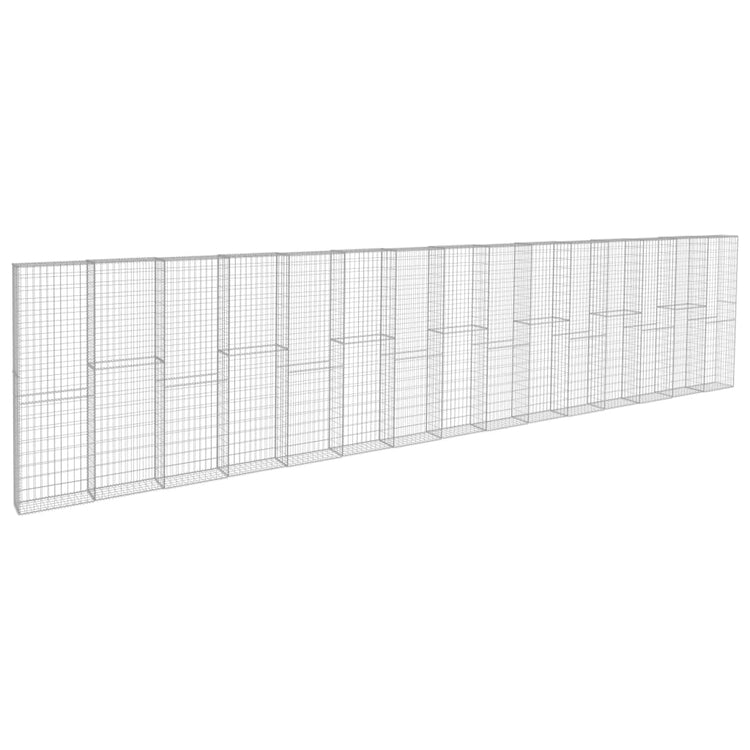 Mur de schanskorf Vidaxl avec couvercles 900x50x200 cm en acier galvanisé