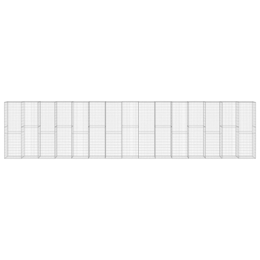 Mur de schanskorf Vidaxl avec couvercles 900x50x200 cm en acier galvanisé