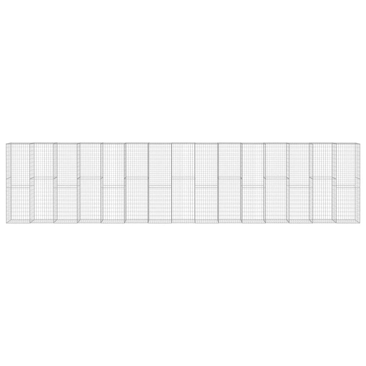 Mur de schanskorf Vidaxl avec couvercles 900x50x200 cm en acier galvanisé