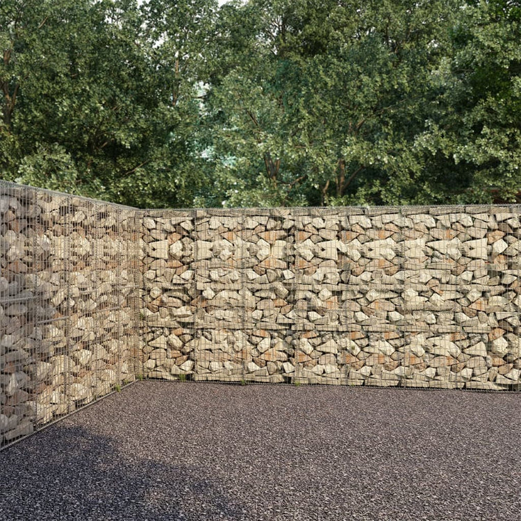 Mur de schanskorf Vidaxl avec couvercles 900x50x200 cm en acier galvanisé