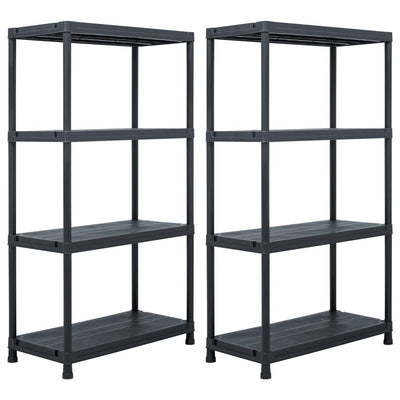 Vidaxx étagères de rangement 2 pcs 60x30x138 cm plastique noir