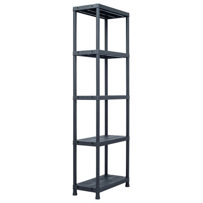 Racks de rangement Vidaxl 2 PCS 125 kg 60x30x180 cm Plastique noir