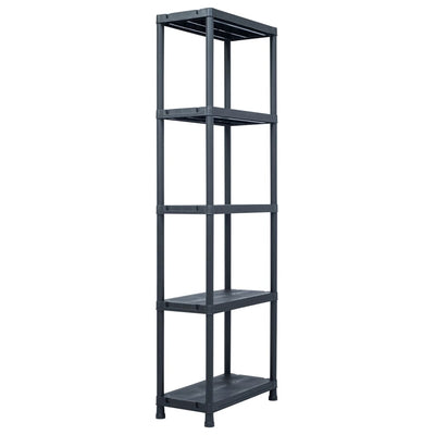 Racks de stockage Vidaxl 5 PCS 125 kg 60x30x180 cm Plastique noir