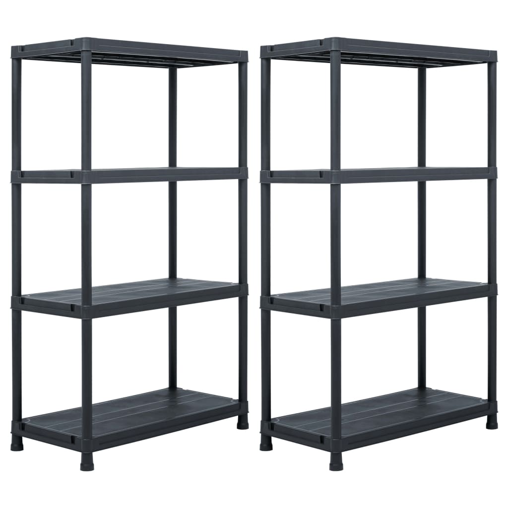 Racks de rangement Vidaxl 2 st 200 kg 80x40x138 cm plastique noir