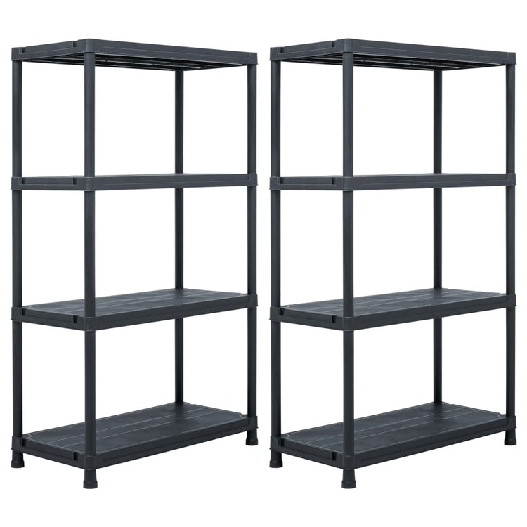 Racks de rangement Vidaxl 2 st 200 kg 80x40x138 cm plastique noir