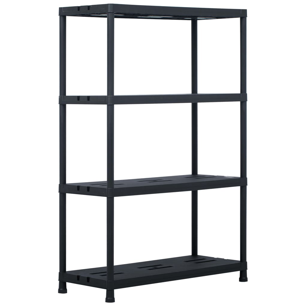 Racks de stockage Vidaxl 2 PCS 220 kg 90x40x138 cm Plastique noir