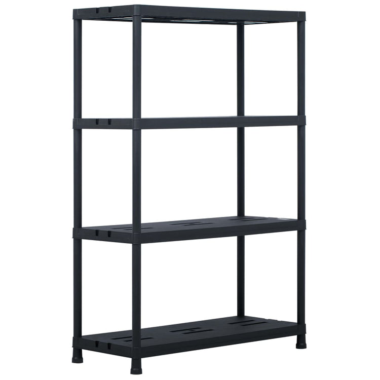 Racks de stockage Vidaxl 2 PCS 220 kg 90x40x138 cm Plastique noir