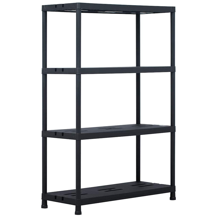 Racks de stockage Vidaxl 2 PCS 220 kg 90x40x138 cm Plastique noir