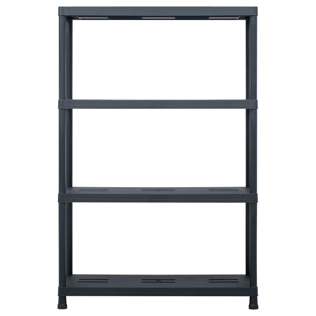 Racks de stockage Vidaxl 2 PCS 220 kg 90x40x138 cm Plastique noir
