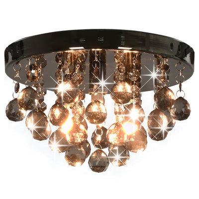Vidaxl plafond avec des perles fumées autour de G9 Black