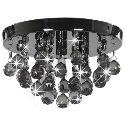 Vidaxl plafond avec des perles fumées autour de G9 Black