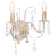 Vidaxl Lampe murale avec perles 2xe14 Antique blanc