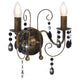 VidaXL applique avec perles 2xe14 noir antique