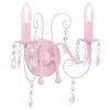 Vidaxl Lampe murale avec perles 2 x E14 rose