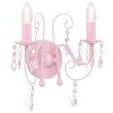 Vidaxl Lampe murale avec perles 2 x E14 rose - afbeelding 3