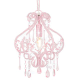 Vidaxl Plafond avec des perles autour de E14 Pink - afbeelding 1