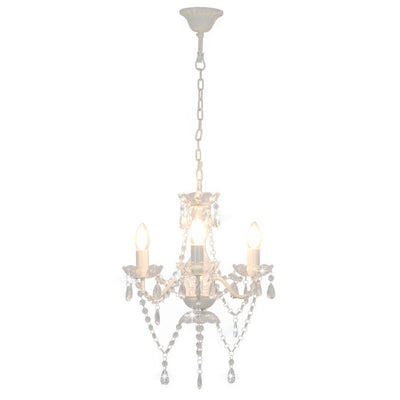 Chandelier Vidaxl avec des perles autour de 3xe14 blanc