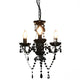 Chandelier Vidaxl avec des perles autour de 3xe14 noir