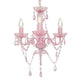 Chandelier Vidaxl avec des perles autour de 3xe14 rose