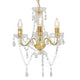 Chandelier Vidaxl avec des perles autour de 3xe14 de couleur or