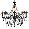 Chandelier Vidaxl avec des perles 8xe14 noir
