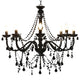 Chandelier Vidaxl avec des perles 8xe14 noir