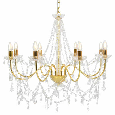 Chandelier Vidaxl avec perles 8Xe14 Gold colorés