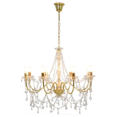Chandelier Vidaxl avec perles 8Xe14 Gold colorés