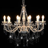 Chandelier Vidaxl avec perles 12Xe14 blanc - afbeelding 3