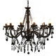 Chandelier Vidaxl avec des perles 12xe14 noir