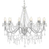 Chandelier Vidaxl avec perles 12xe14 Couleurs en argent
