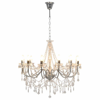 Chandelier Vidaxl avec perles 12xe14 Couleurs en argent