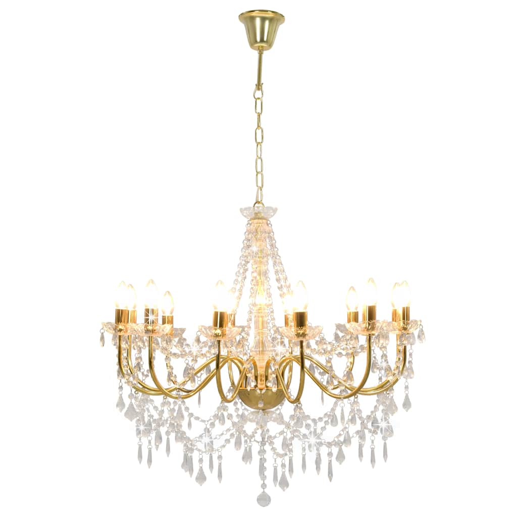 Lustre vidaxl avec perles 12xe14 colorés en or