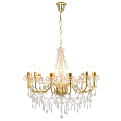 Lustre vidaxl avec perles 12xe14 colorés en or