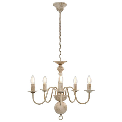 Vidaxl lustre 5xe14 antique blanc