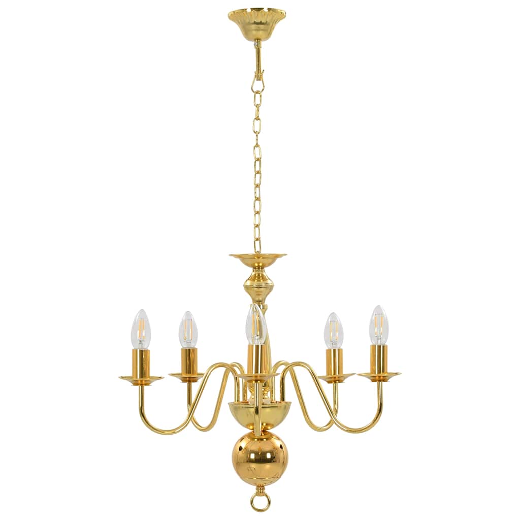 Vidaxl lustre 5xe14 or couleur or