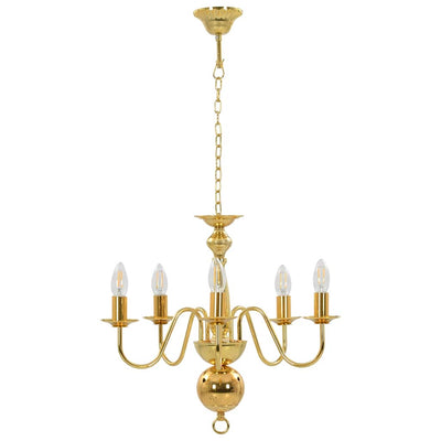 Vidaxl lustre 5xe14 or couleur or