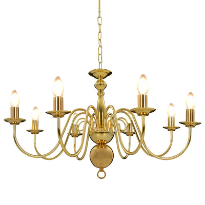 Vidaxl lustre 8xe14 or couleur or