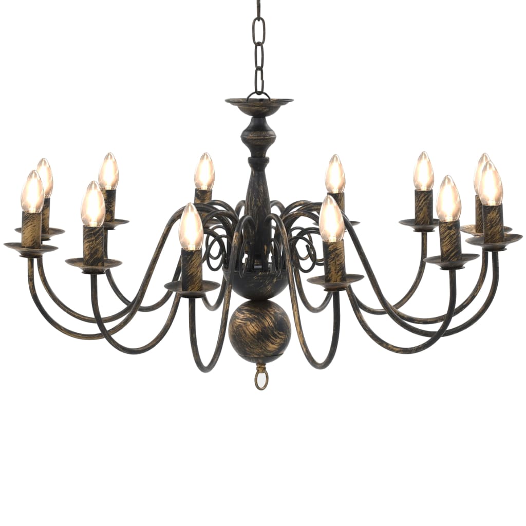 Vidaxl lustre 12xe14 Antiques noires