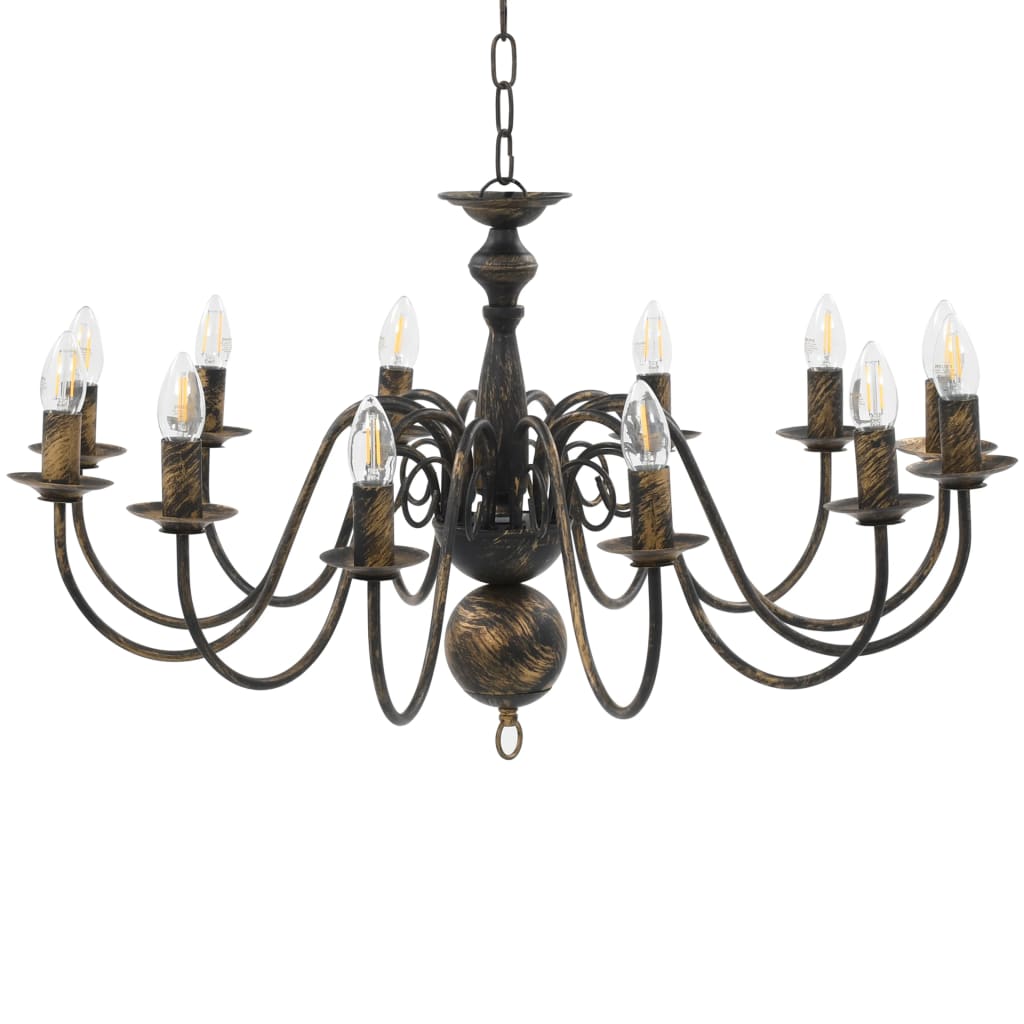 Vidaxl lustre 12xe14 Antiques noires