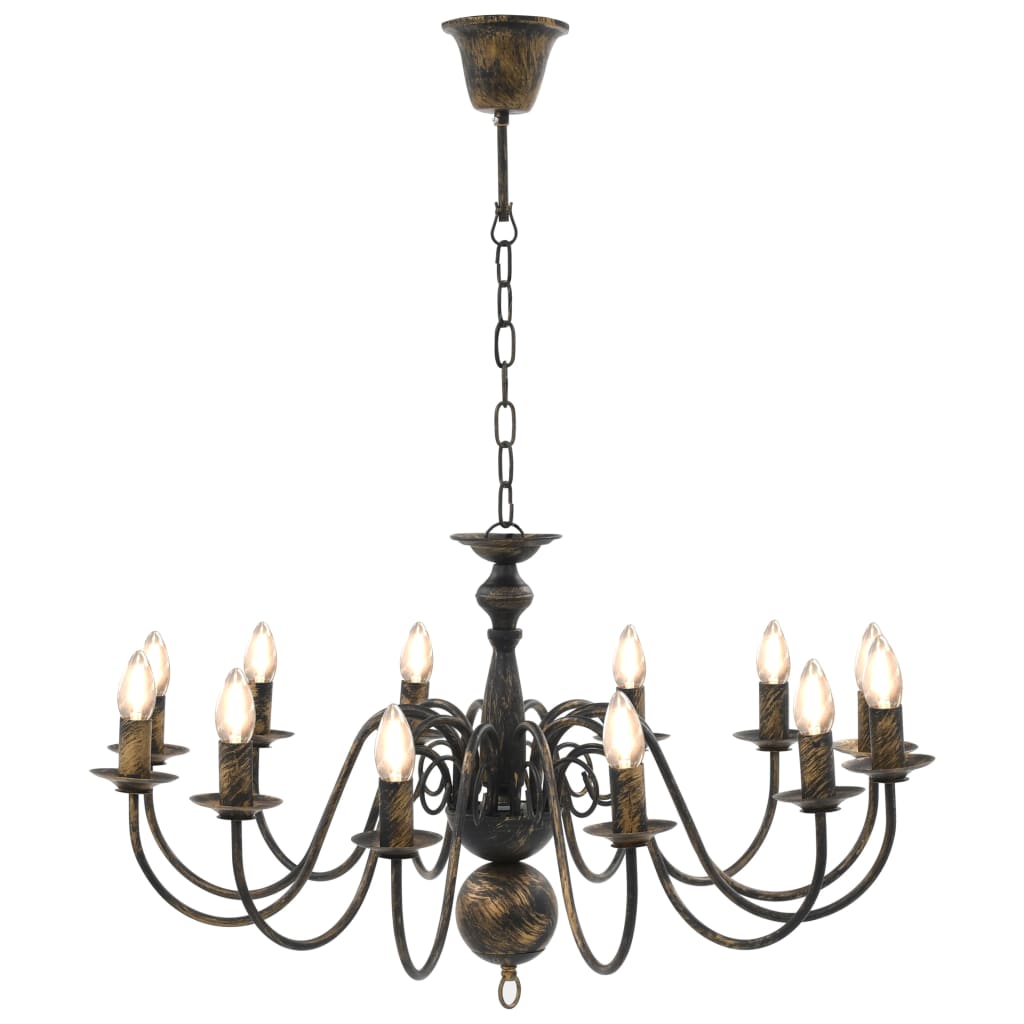 Vidaxl lustre 12xe14 Antiques noires