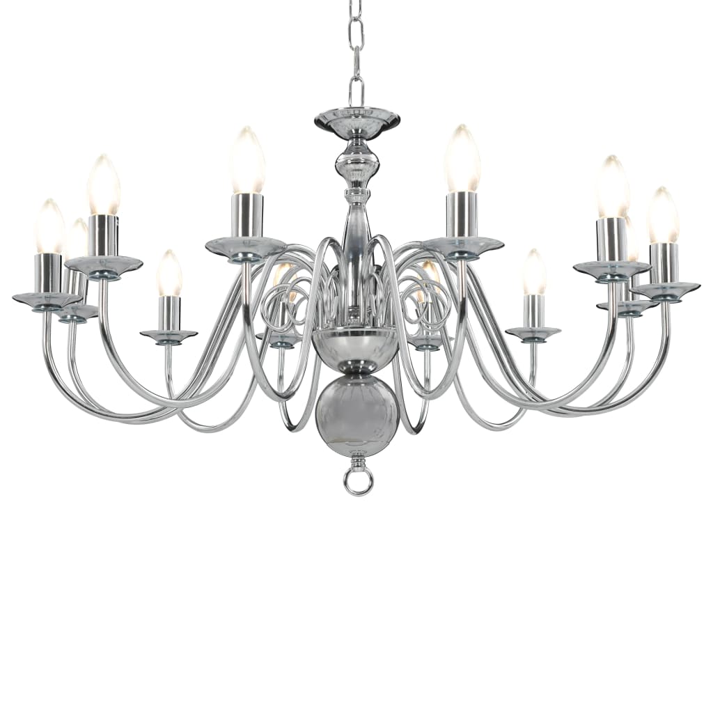 VidaXL lustre 12xe14 couleur argent