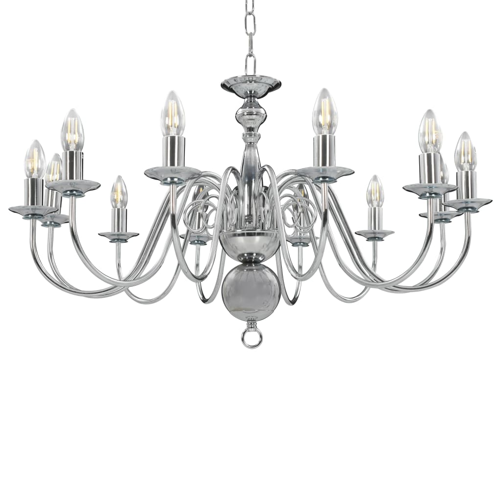 VidaXL lustre 12xe14 couleur argent