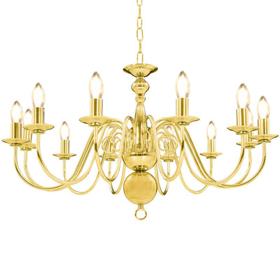Vidaxl lustre 12xe14 or couleur or