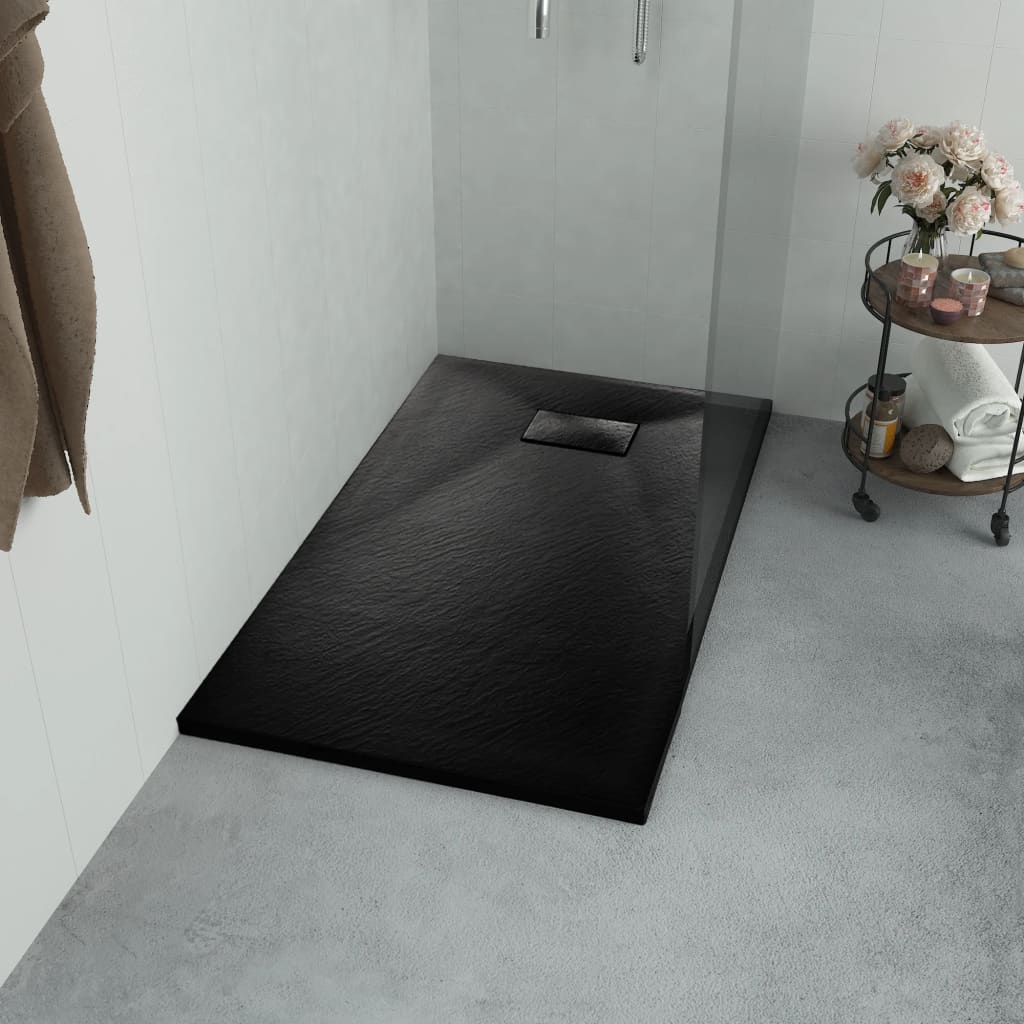 Bac de douche vidaxl 100x80 cm smc noir