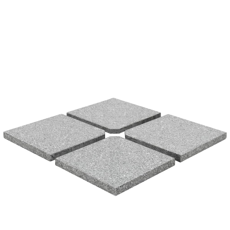 Vidaxl parasol Plaques de football 4 pcs carrés 100 kg de granit gris