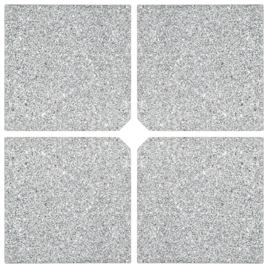 Vidaxl parasol Plaques de football 4 pcs carrés 100 kg de granit gris