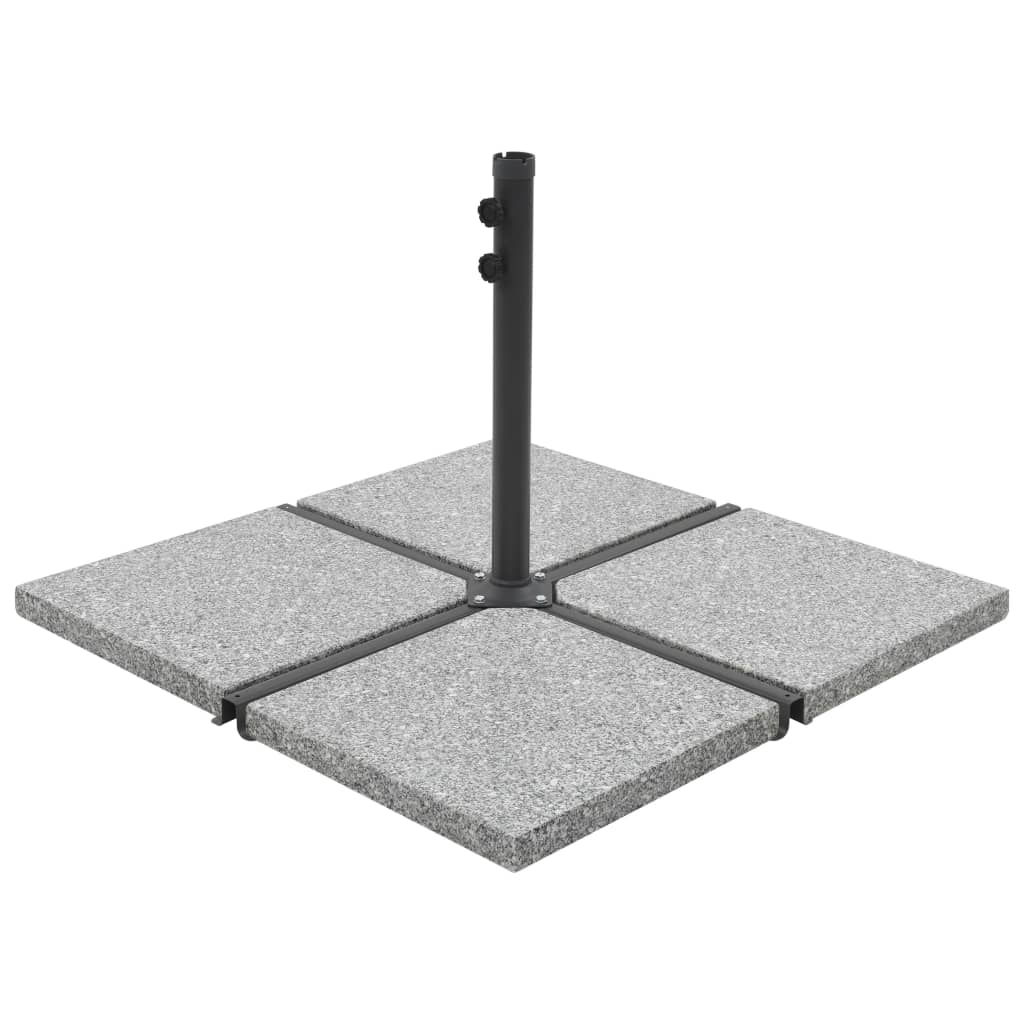 Vidaxl parasol Plaques de football 4 pcs carrés 100 kg de granit gris