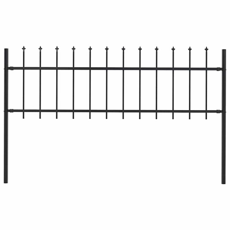 Vidaxl Garden Fence avec Spears Top 1,8 m en acier noir